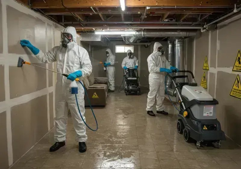 Basement Moisture Removal and Structural Drying process in Colebrook, NH